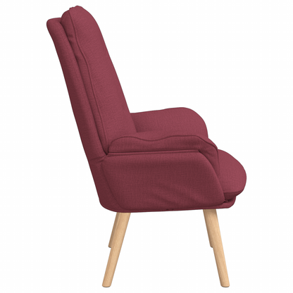 Relaxing Chair Wine Red Fabric