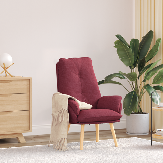Relaxing Chair Wine Red Fabric