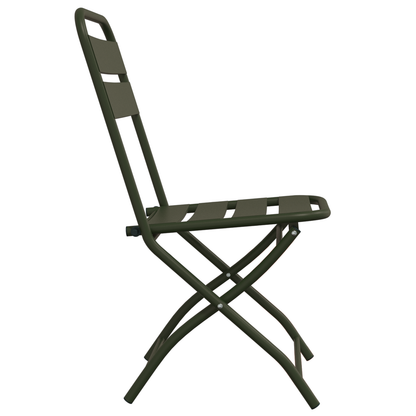 Folding Garden Chairs 2 pcs Dark Green 42x52x82 cm Powder-coated Steel