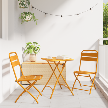 Folding Garden Chairs 2 pcs Mustard Yellow 42x52x82 cm Powder-coated Steel