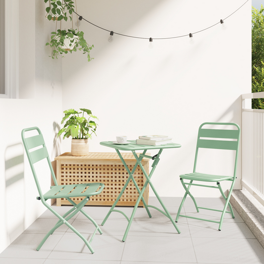 Folding Garden Chairs 2 pcs Light Mint 42x52x82 cm Powder-coated Steel