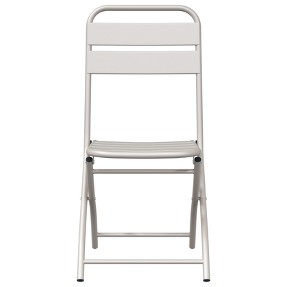 Folding Garden Chairs 2 pcs Beige 42x52x82 cm Powder-coated Steel