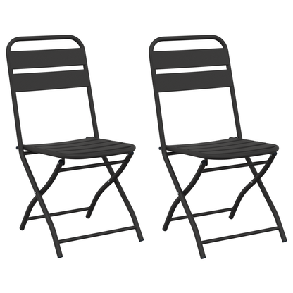 Folding Garden Chairs 2 pcs Anthracite 42x52x82 cm Powder-coated Steel