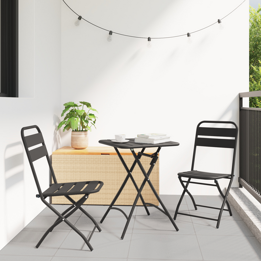 Folding Garden Chairs 2 pcs Anthracite 42x52x82 cm Powder-coated Steel
