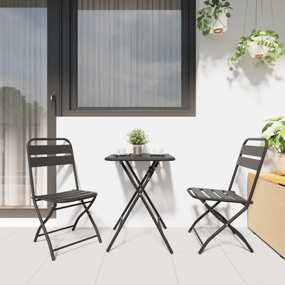 Folding Garden Chairs 2 pcs Anthracite 42x52x82 cm Powder-coated Steel