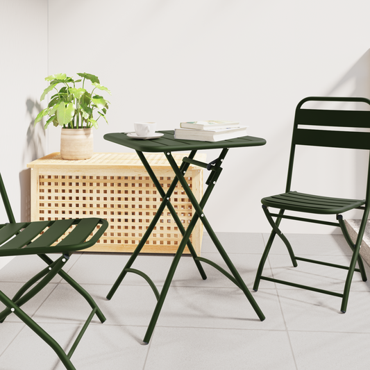 Dark Green Folding Garden Table 55x55x73 cm - Steel