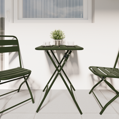 Dark Green Folding Garden Table 55x55x73 cm - Steel