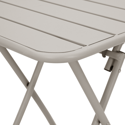 Folding Garden Table Beige 55x55x73 cm Steel