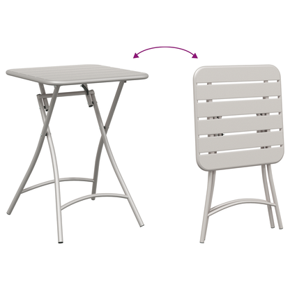 Folding Garden Table Beige 55x55x73 cm Steel