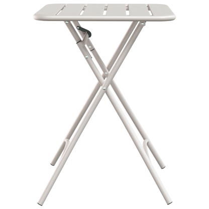 Folding Garden Table Beige 55x55x73 cm Steel