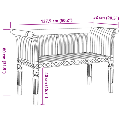 Garden Bench 127.5x52x80 cm Solid Wood Teak