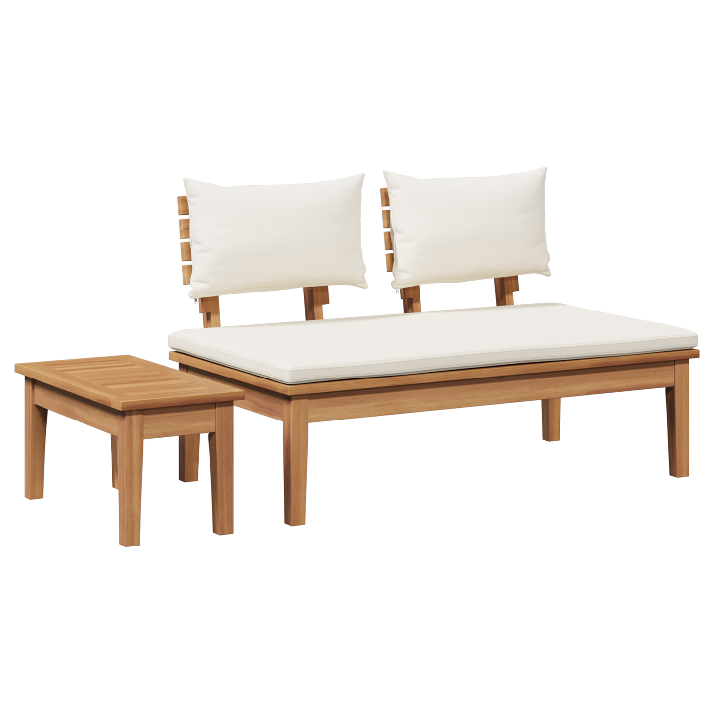 2 Piece Garden Bench Set Solid Wood Teak