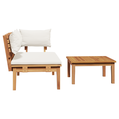 2 Piece Garden Bench Set Solid Wood Teak