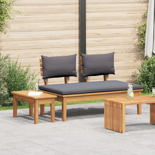 2 Piece Garden Bench Set Solid Wood Teak