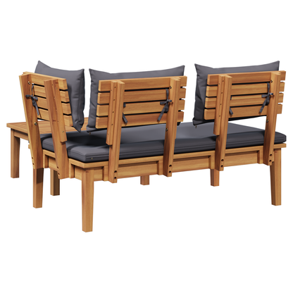 2 Piece Garden Bench Set Solid Wood Teak