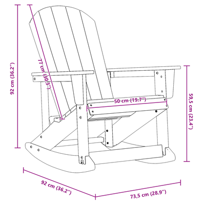 Adirondack Rocking Chair Light Grey 73.5x92x90 cm HDPE