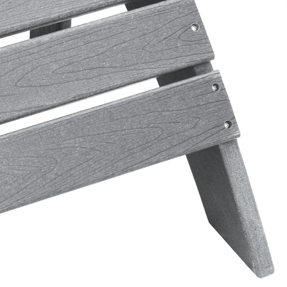 Adirondack Chair with Footrest Light Grey HDPE