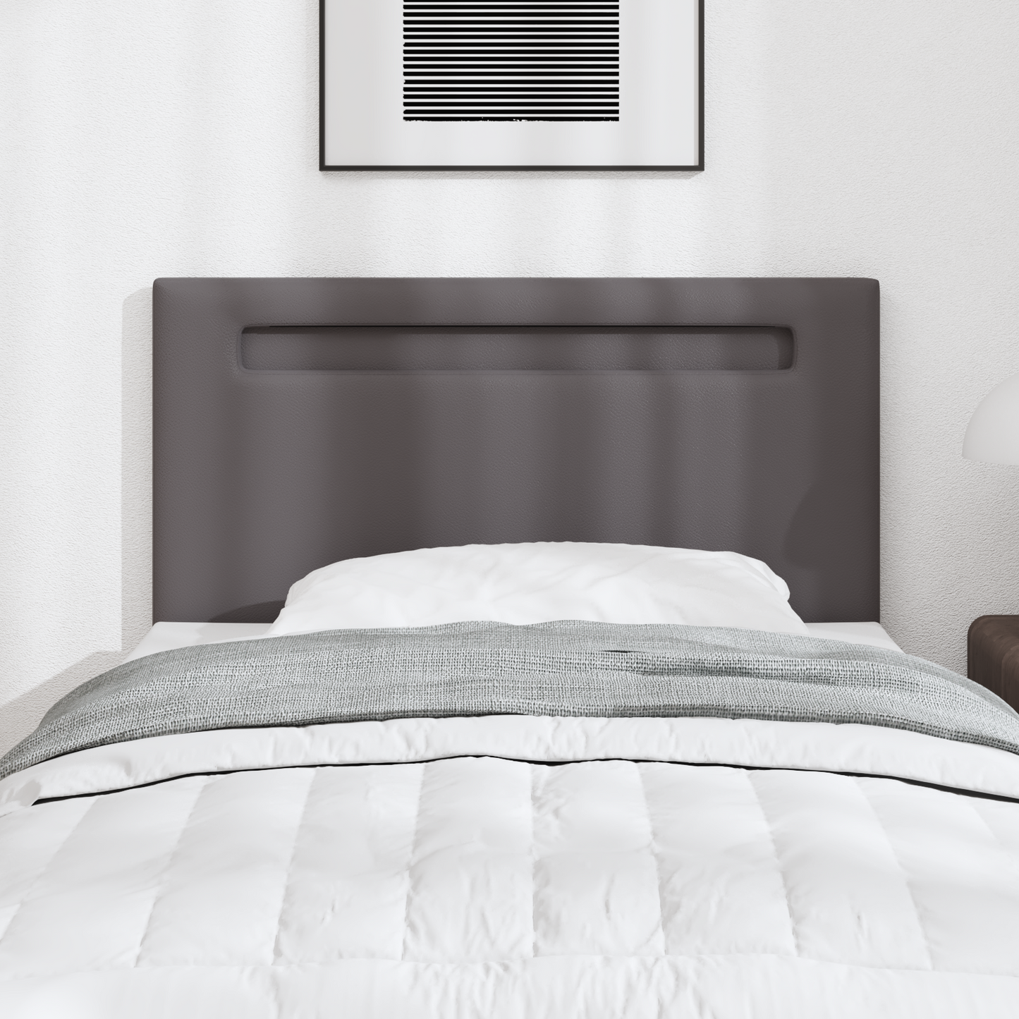 Headboard Plain Design Grey 100 cm Faux Leather