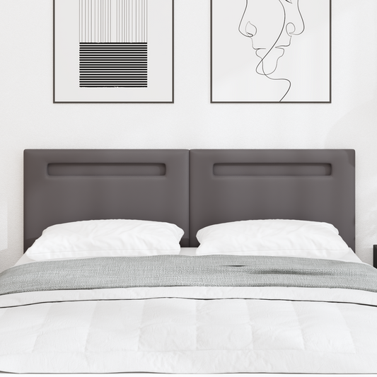 Headboard Plain Design Grey 160 cm Faux Leather