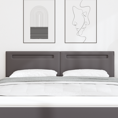 Headboard Plain Design Grey 180 cm Faux Leather