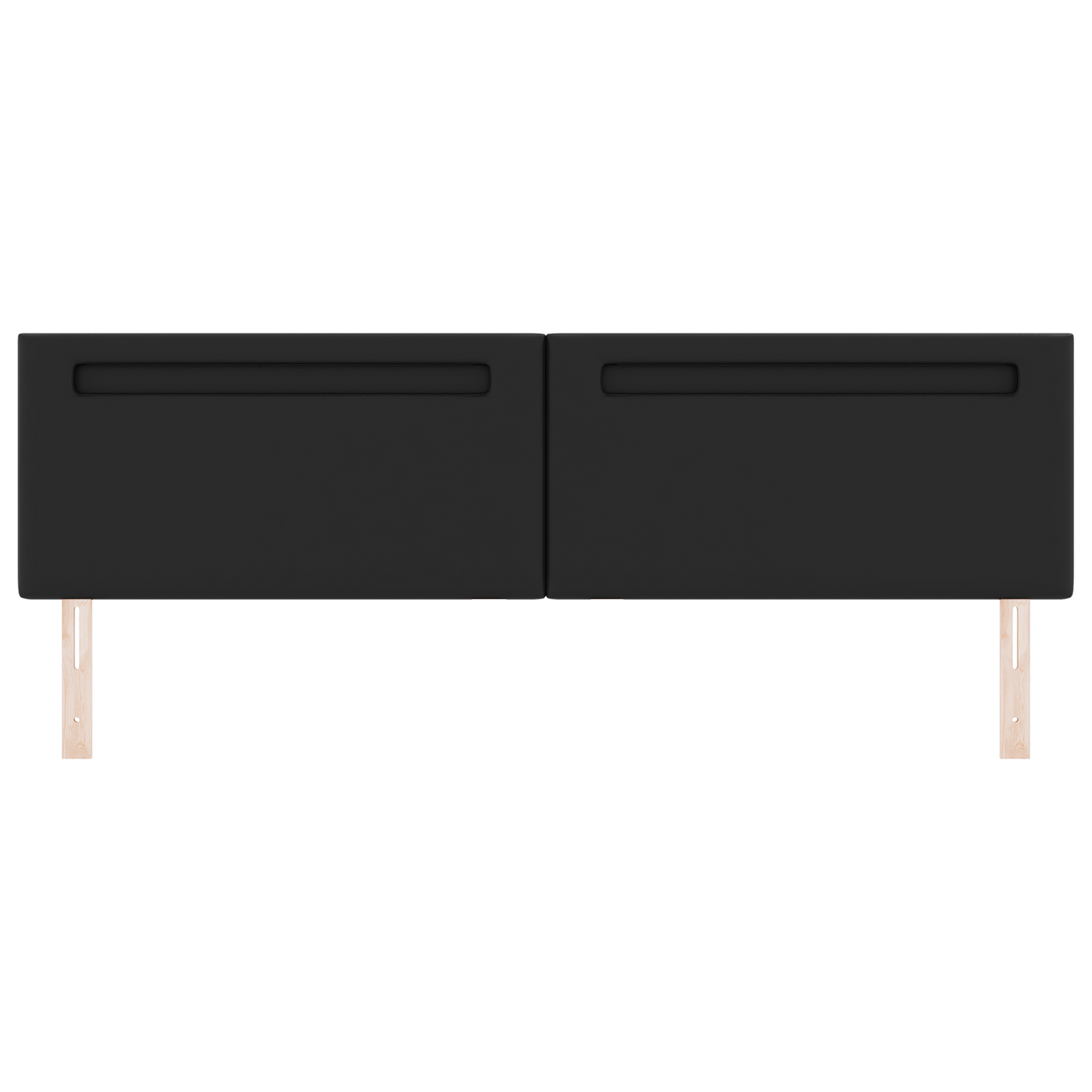 Headboard Plain Design Black 200 cm Faux Leather