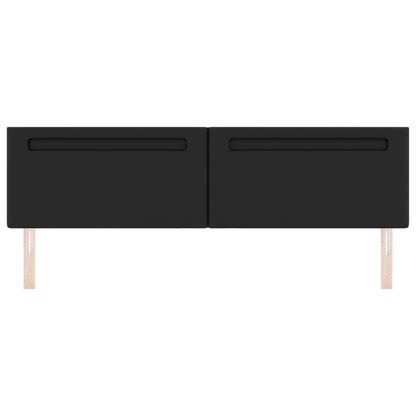 Headboard Plain Design Black 200 cm Faux Leather