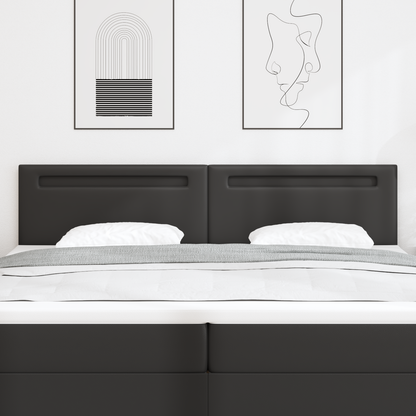 Headboard Plain Design Black 200 cm Faux Leather