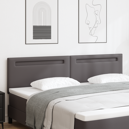 Headboard Plain Design Grey 200 cm Faux Leather