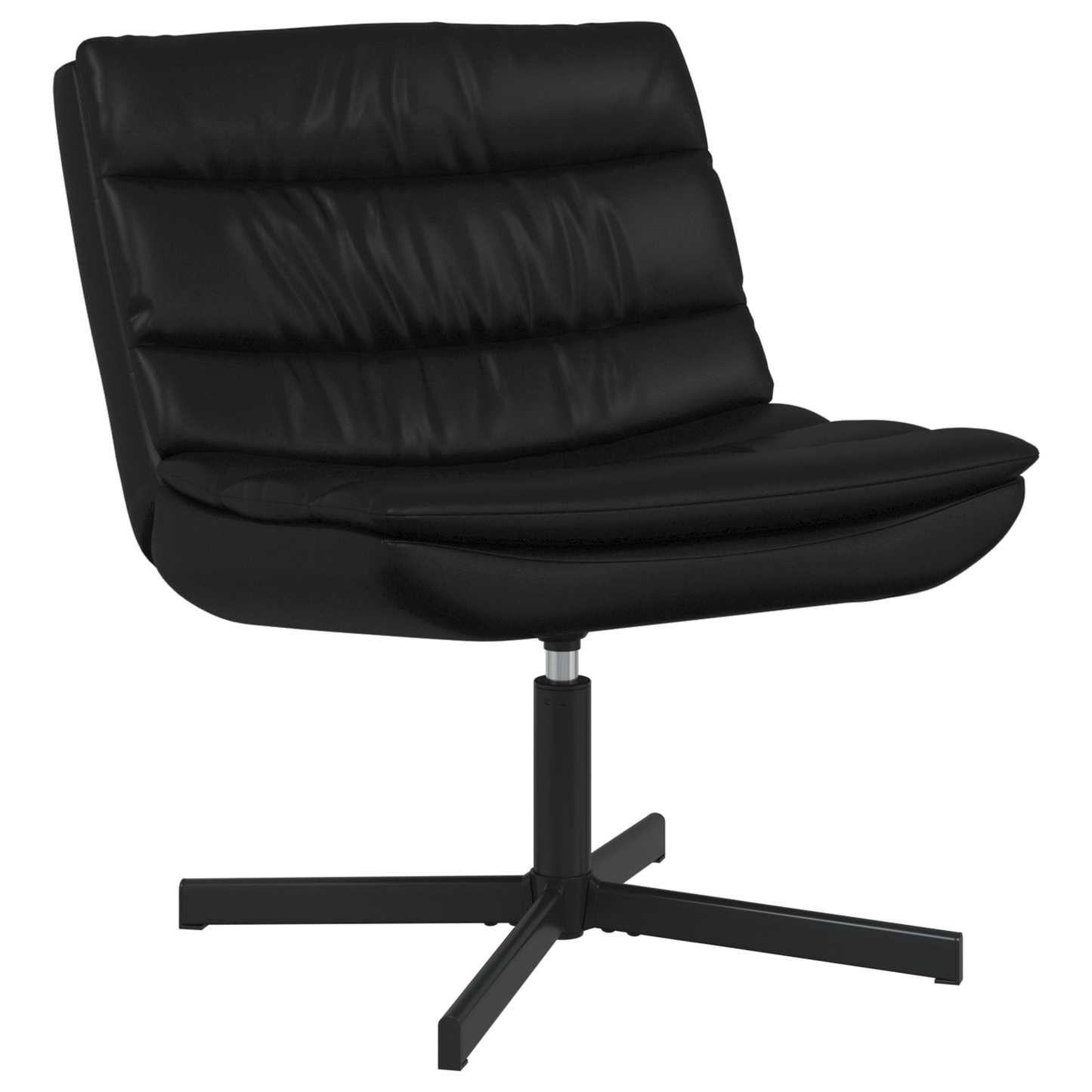 Swivel Chair Black Faux leather, Metal Medium Black Chair Other
