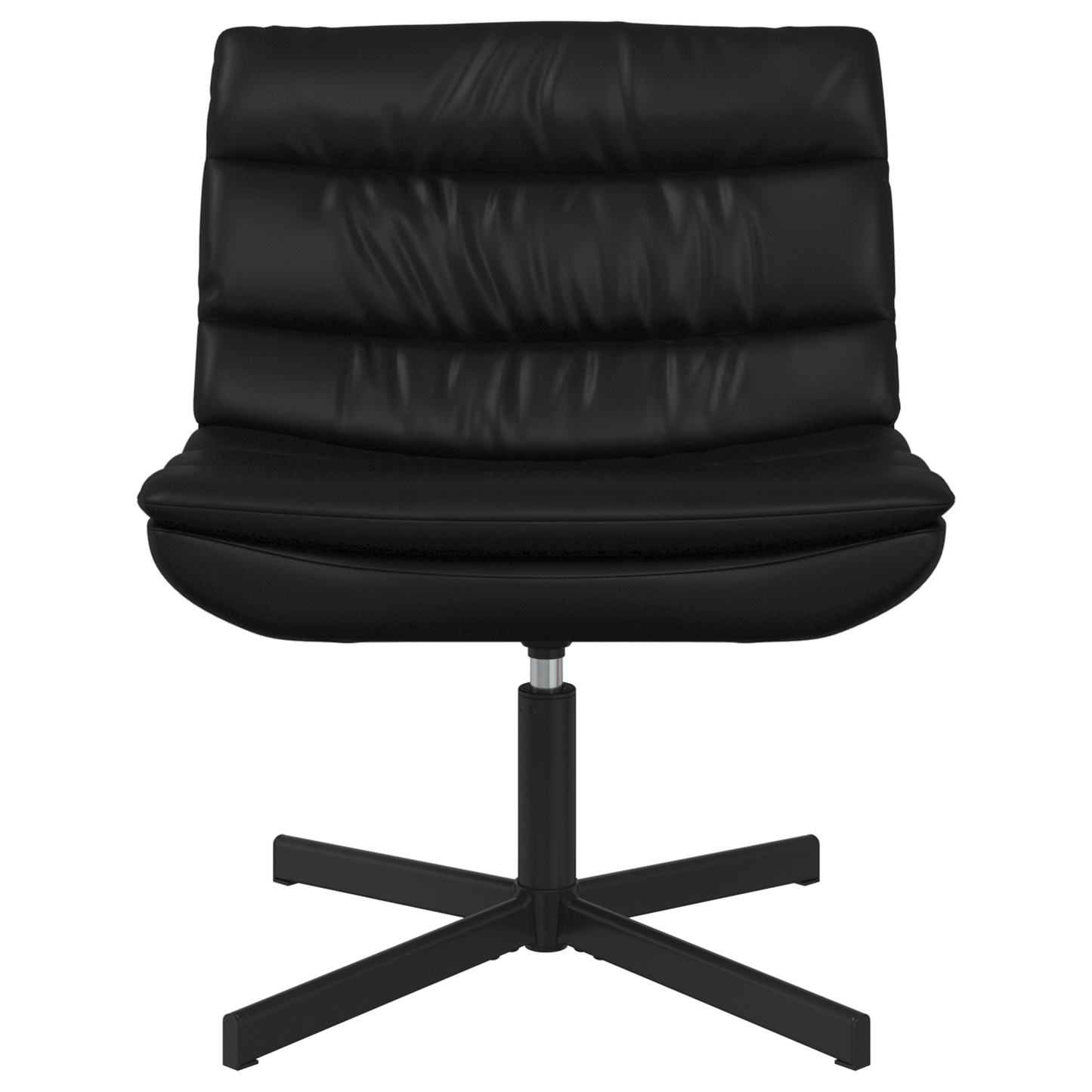 Swivel Chair Black Faux leather, Metal Medium Black Chair Other