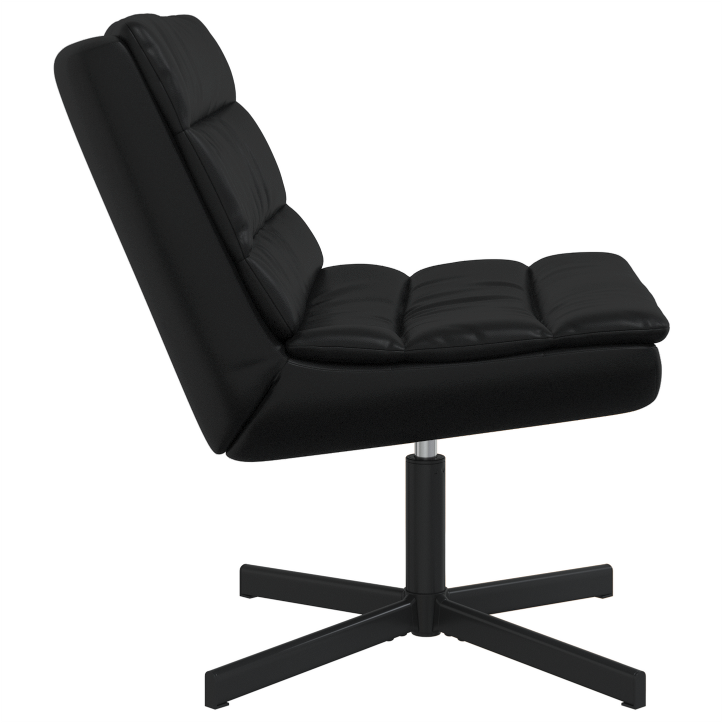 Swivel Chair Black Faux leather, Metal Medium Black Chair Other