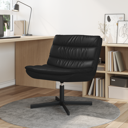 Swivel Chair Black Faux leather, Metal Medium Black Chair Other