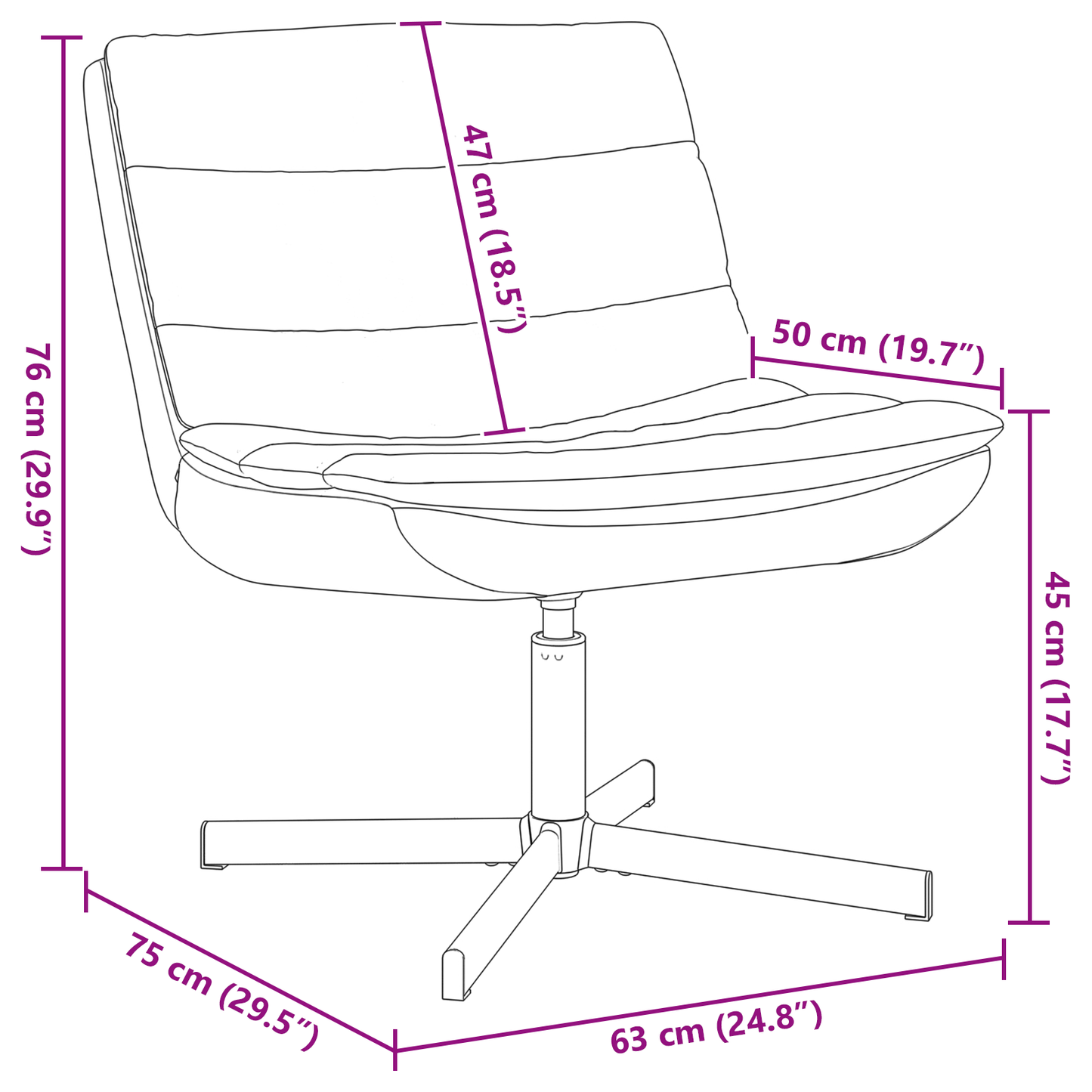 Swivel Chair Black Faux leather, Metal Medium Black Chair Other