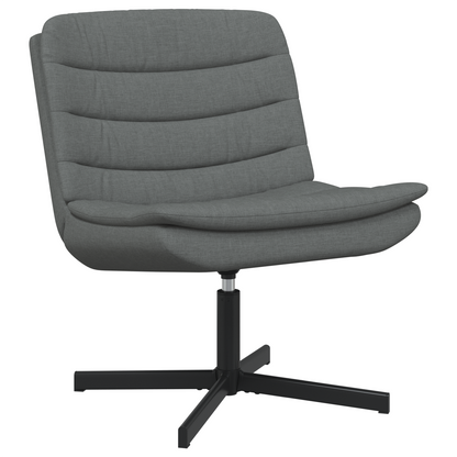 Swivel Chair Dark Grey Polyester, Metal Medium Swivel