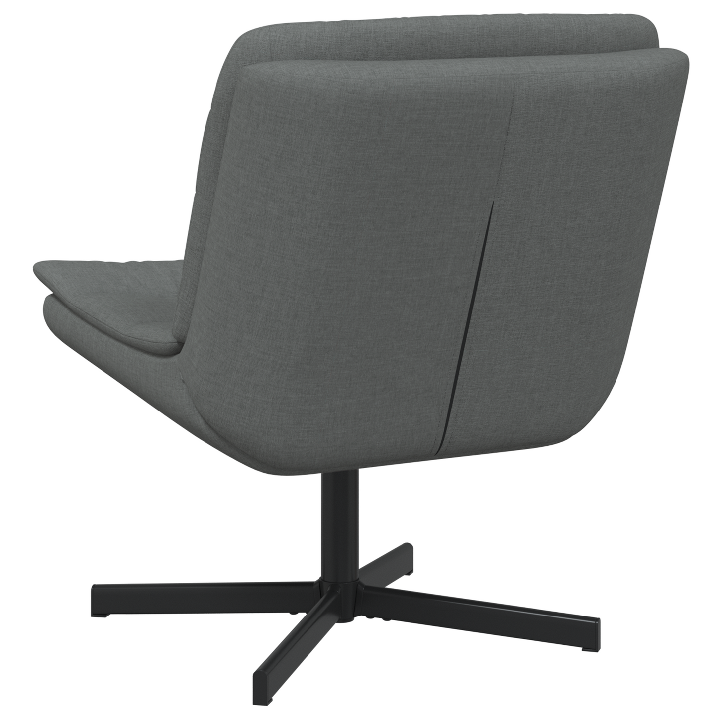 Swivel Chair Dark Grey Polyester, Metal Medium Swivel