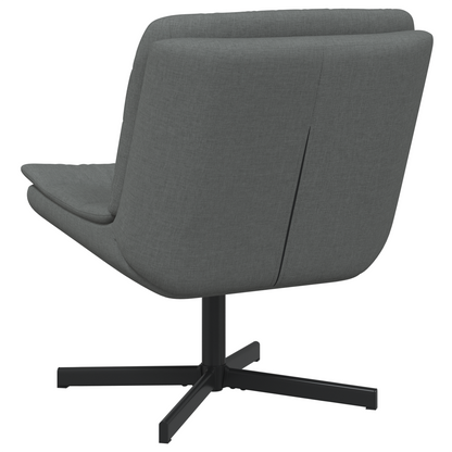 Swivel Chair Dark Grey Polyester, Metal Medium Swivel