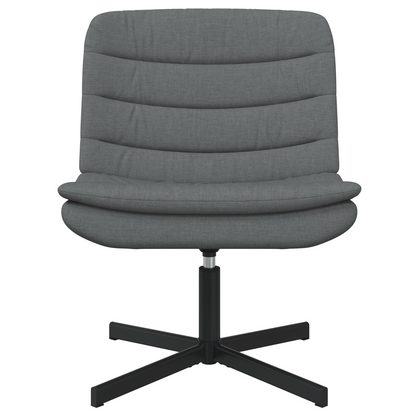 Swivel Chair Dark Grey Polyester, Metal Medium Swivel
