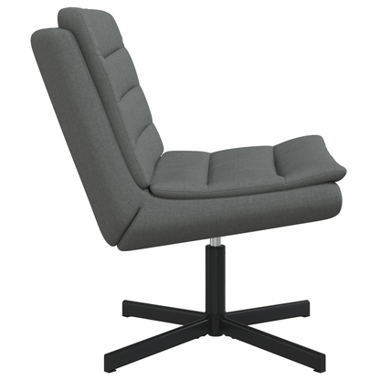 Swivel Chair Dark Grey Polyester, Metal Medium Swivel