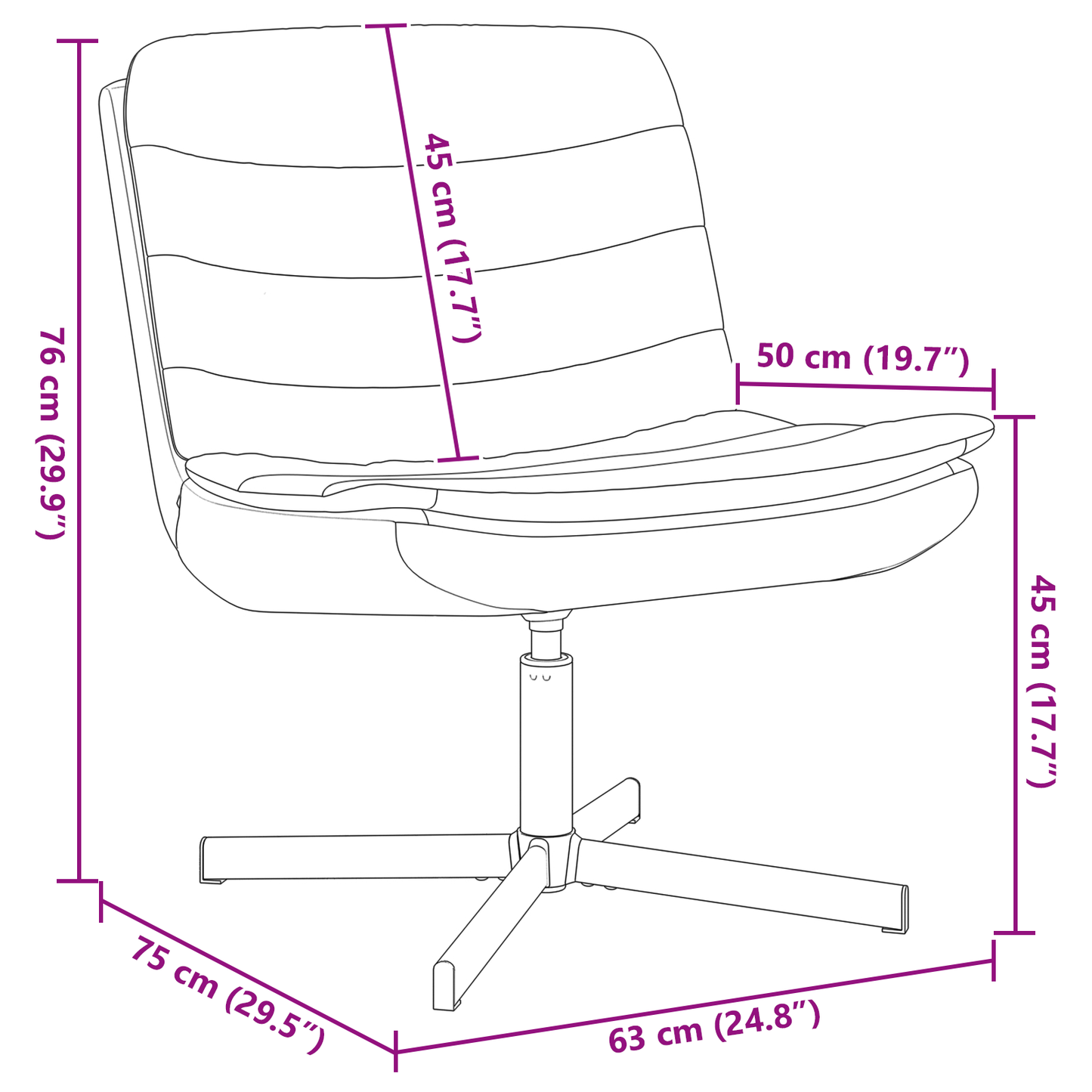 Swivel Chair Dark Grey Polyester, Metal Medium Swivel