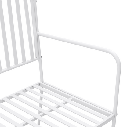 Bench White Metal 103.5 x 51.5 x 90 cm Durable Outdoor Bench
