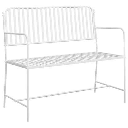 Bench White Metal 103.5 x 51.5 x 90 cm Durable Outdoor Bench