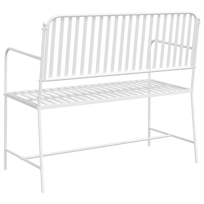 Bench White Metal 103.5 x 51.5 x 90 cm Durable Outdoor Bench