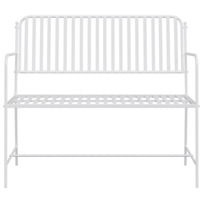 Bench White Metal 103.5 x 51.5 x 90 cm Durable Outdoor Bench