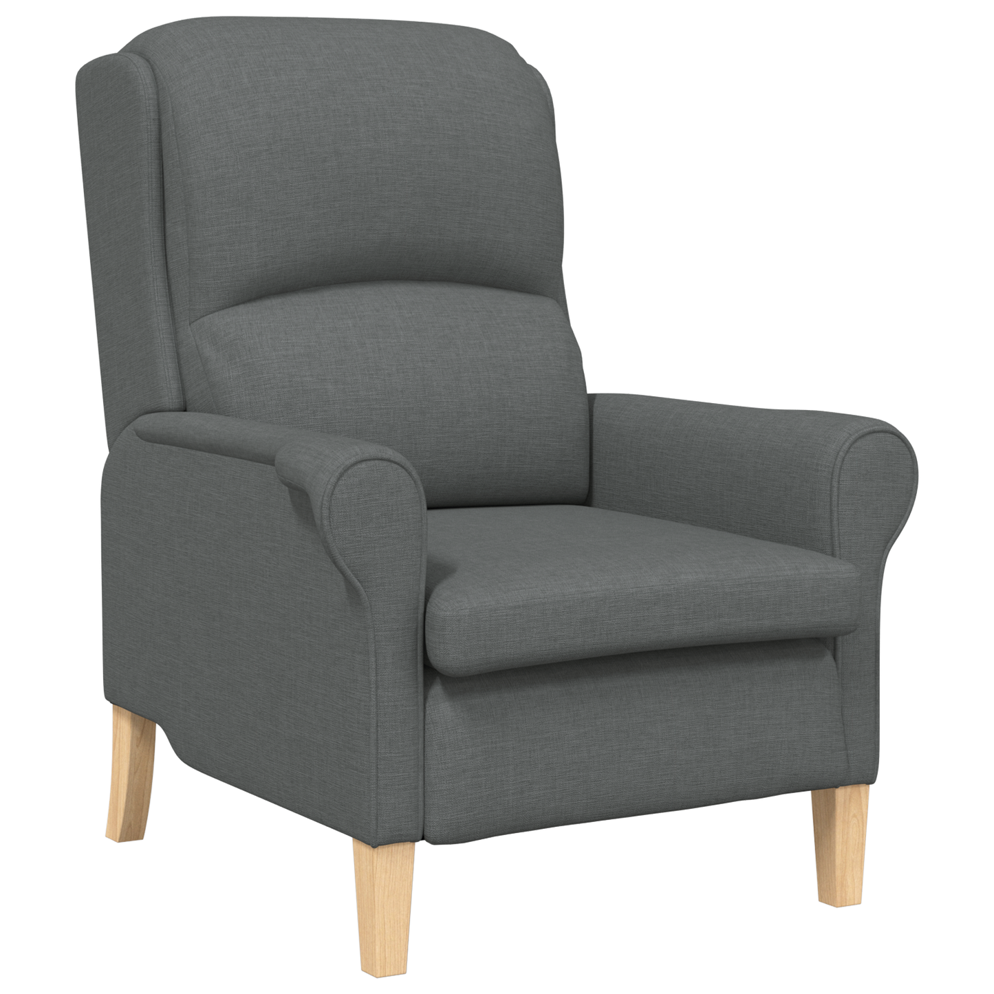 Modern Armchair Dark Grey Fabric, Wood Medium Durable Armchair