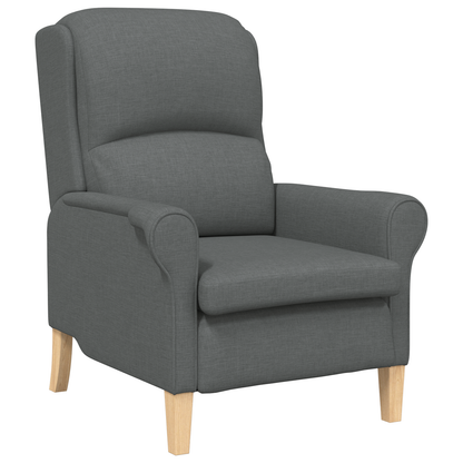 Modern Armchair Dark Grey Fabric, Wood Medium Durable Armchair