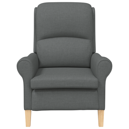 Modern Armchair Dark Grey Fabric, Wood Medium Durable Armchair