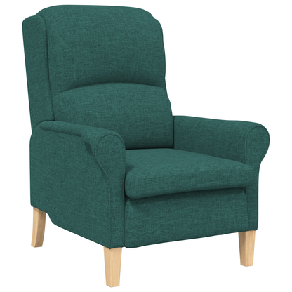 Modern Armchair Dark Green Fabric, Wood Standard Ergonomic