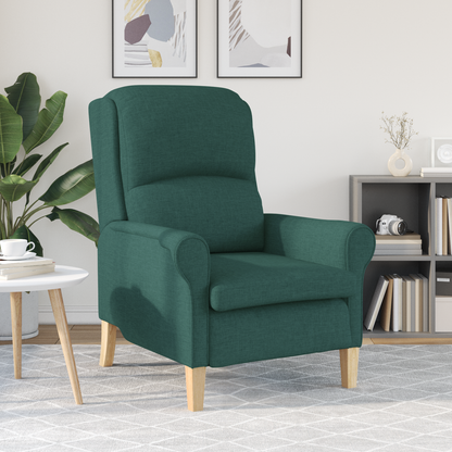 Modern Armchair Dark Green Fabric, Wood Standard Ergonomic