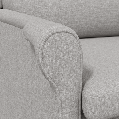 Modern Armchair Cloud Grey Polyester Fabric Medium
