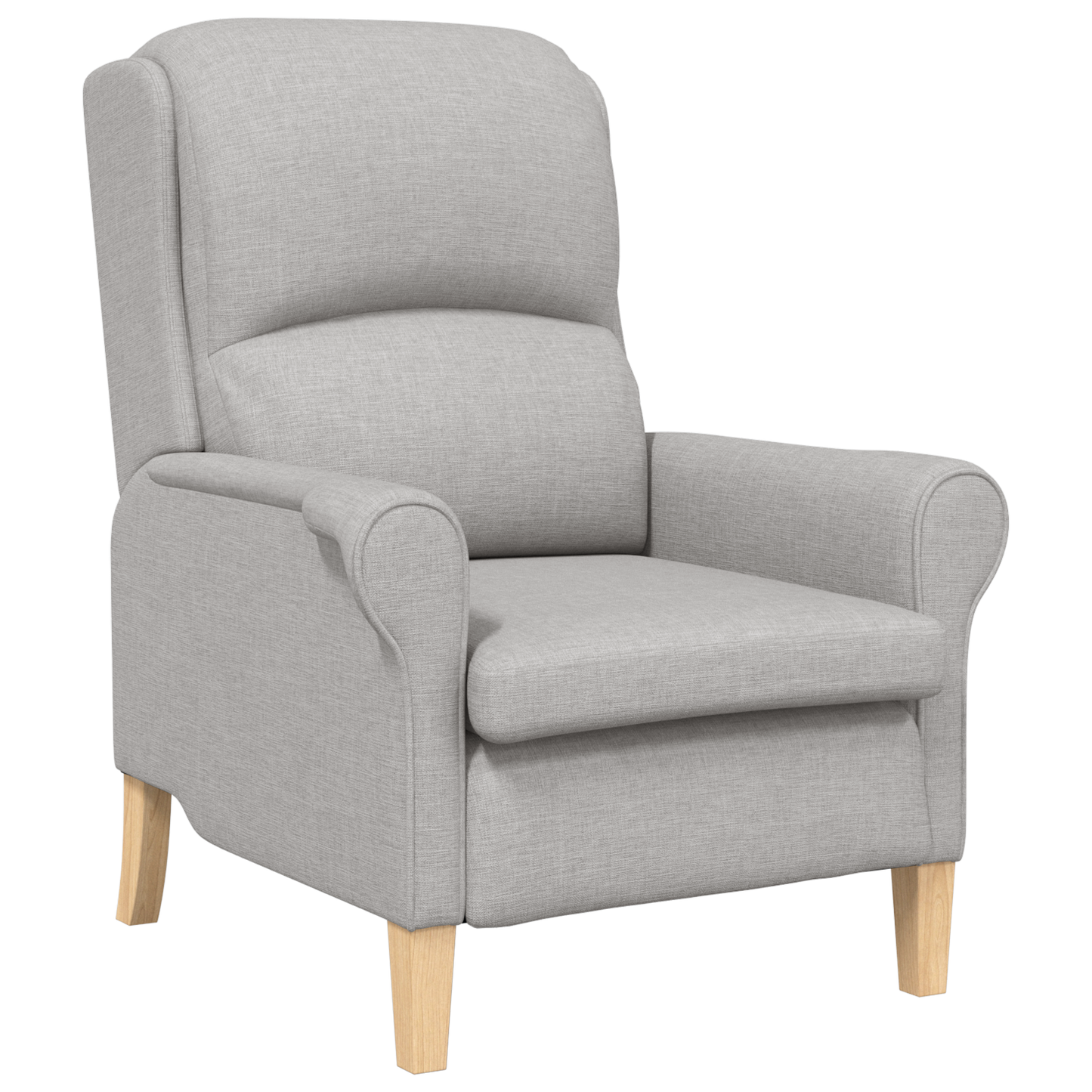 Modern Armchair Cloud Grey Polyester Fabric Medium